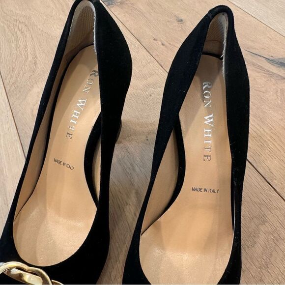 Ron White Dayna Buckle Cashmere & Suede Pumps 36 1/2 - Picture 13 of 15
